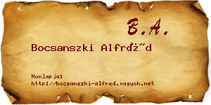 Bocsanszki Alfréd névjegykártya